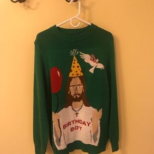Jesus Birthday Boy L Ugly Christmas Sweater